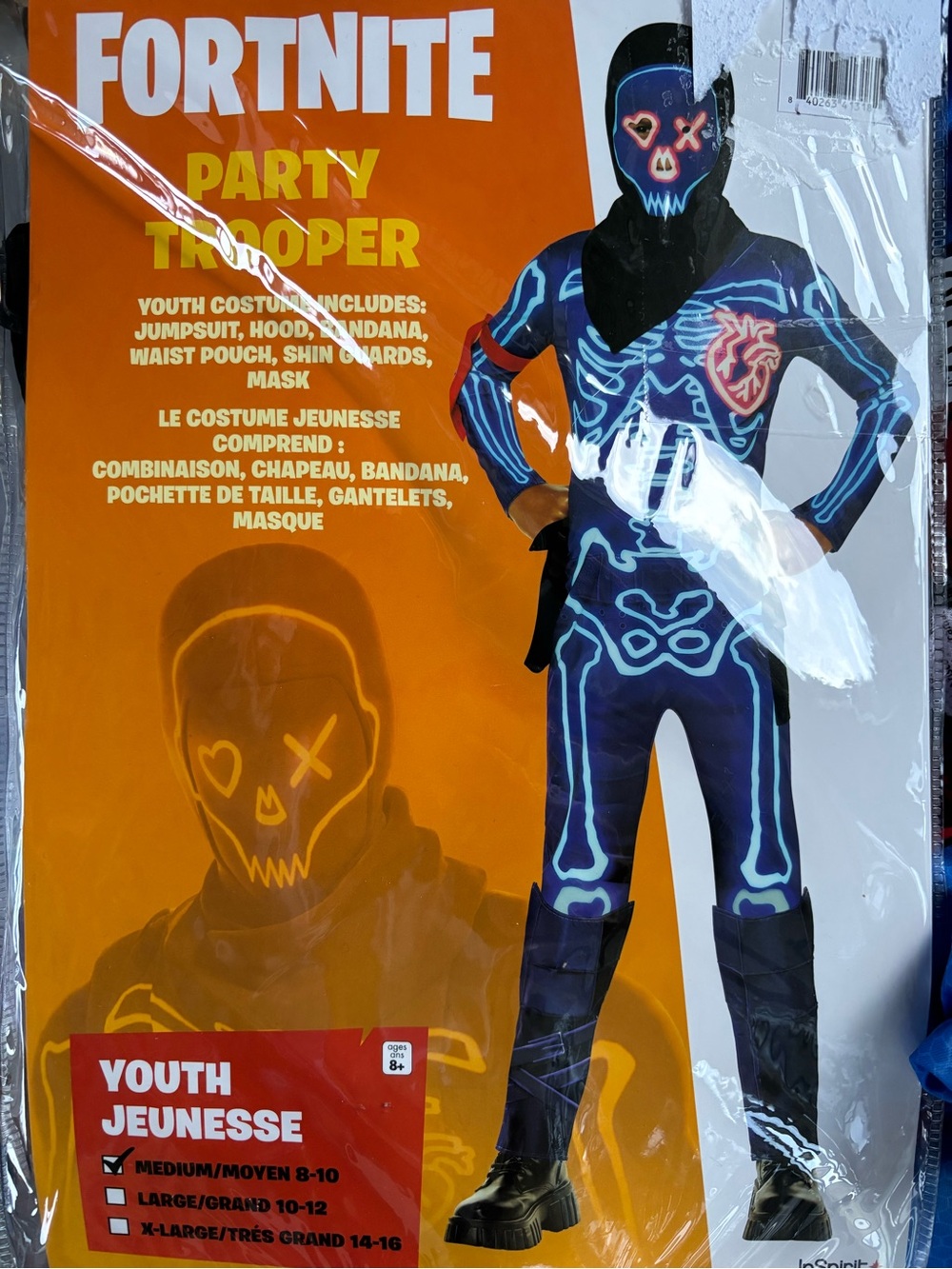 Party Trooper Youth Costume - Blue & Black Medium 8-10